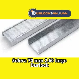 Nuestra solera 70 mm para estructuras en durlock es esencial para garantizar la estabilidad y durabilidad de tus proyectos de construcción.