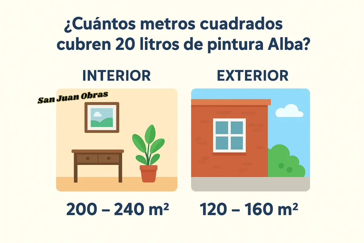 Cobertura de 20 litros de pintura Alba por superficie